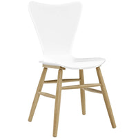 Modway - Cascade Bois Chaise à manger - Blanc-Fauteuil d’accompagnement de la salle à manger du milieu du siècle