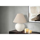 Monarch Specialties - Luminaire - 16 po H Lampe De Table - Abat-Jour Crème - Crème Céramique - Contemporain-L'interrupteur marche/arrêt en ligne facile à utiliser sur le cordon transparent de 6 pieds fait fonctionner une seule ampoule (non incluse) d'une puissance maximale de 60 W/120 V pour éclairer instantanément une pièce