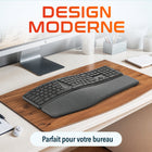 Delton - Clavier ergonomique sans fil KB250, noir-Il est équipé d'un repose-poignet moelleux et rembourré qui améliore la posture de frappe et offre un soutien confortable lors d'une utilisation prolongée