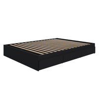Nexera - Lit double Avenue 3 tiroirs, Noir-3 tiroirs montés sur des glissières métalliques peuvent être installés à gauche ou à droite du lit, à votre convenance