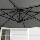 Outsunny - Parasol déporté avec rotation à 360° et manivelle - 10 pi - gris-Fabriqué en tissu polyester de qualité et structure en métal avec revêtement en poudre pour plus de stabilité
