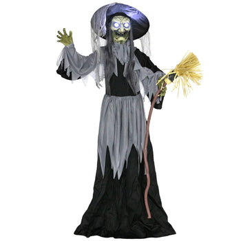 Sorcière Animatronic Assise – Tekky Designs – Décoration Halloween Effrayante