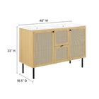 Modway - Chaucer 48" Meuble de salle de bain à double lavabo - Oak White-Étagères ajustables