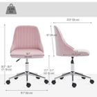 Vinsetto - Fauteuil de bureau vanité avec roulettes pivotantes - rose-Les roues pivotantes et l’assise assurent une mobilité facile et rapide