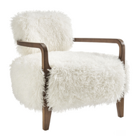 Modway - Zinnia Fausse fourrure Chaise d’accent - Blanc-Rembourrage en fausse fourrure