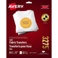 Avery - Transferts à jet d'encre pour T-Shirt, 8,5 x 11 po-Personnalisez les T-shirts avec l'équipe, le logo ou l'écusson de votre entreprise pour créer un T-shirt unique et visible