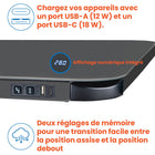 Motionwise - Bureau ergonomique électrique assis-debout à moteur unique série M1 Glass - Frêne-Conforme aux certifications TAA & BIFMA : Construit pour répondre aux normes gouvernementales et industrielles, ce bureau constitue un choix idéal pour les bureaux gouvernementaux, les startups et les environnements corporatifs