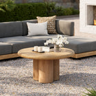 Modway - Tori Rond de 31 pouces Terrasse extérieure Béton Table à manger - Travertin-Table ronde de 31 pouces