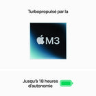 Apple - Portatif MacBook Air 13,6 po, M3, SSD 512 Go, Mémoire unifiée 8 Go - Argent - Anglais-Jusqu’À 18 Heures D’Autonomie - Grâce à l’incroyable autonomie d’une journée, vous pouvez laisser le chargeur à la maison