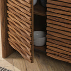Modway - Emric Wave 66" 4 portes Buffet - Noyer-Glissières de plancher sans marquage
