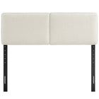 Modway - Lindee Tissu Boucle Tête de lit complète, Crème-Pieds en bois