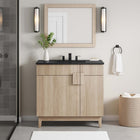 Modway - Miles 36" Vanette de salle de bain - Chêne noir-Découpe de plomberie