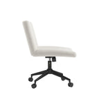 Brassex - Destan Chaise de bureau - blanche-Structure en bois massif