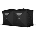 Outsunny - Tente Abri De Pêche Sur Glace Pop-Up 5-8 Personnes - Noir-Disponible pour 5 à 8 personnes, dimensions 141,7 po L x 70,9 po l x 78,7 po H, 70 pi² d’espace de pêche   
