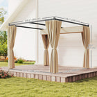 Outsunny - Retractable Pergola Canopy avec parois latérales - 10 pi x 10 pi - beige-Comprend 16 piquets de sol et 8 vis d'expansion pour fixer solidement votre pergola 