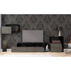 Nexera - Meuble audio-vidéo Damask, 72 po, Gris écorce et noir-Accommode un écran de téléviseur jusqu'à 80 pouces