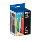 Epson - Cartouche d'encre DURABrite Ultra T842 - grande capacité - Noir/Couleur - Paquet de 4-Le système d’impression Epson est particulièrement conçu pour être utilisé avec les encres d’origine Epson. L’utilisation d’encres non authentiques peut entraîner des dommages qui ne sont pas couverts par la garantie limitée de l’imprimante