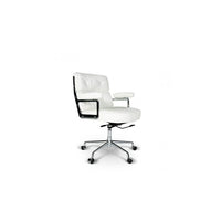 Plata Import - Chaise de bureau Looby, blanc (LS-8298-W)-Siège en cuir PU