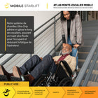 Mobile StairLift - Atlas - Monte-escalier pour fauteuil roulant portable - couleurs assorties-Les loquets de sécurité arrière maintiennent le fauteuil roulant en place pendant l’utilisation