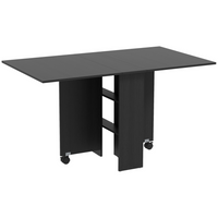 HOMCOM - Table à manger pliante à abattant 55 po avec étagères de rangement pour 4-6 - noir-Le style moderne convient à la chambre, au salon et à la salle à manger