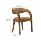Modway - Pinnacle Performance Velvet Chaise à manger Ensemble de 2 - Brown-Rembourrage en mousse dense