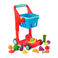 Battat - Ensemble chariot de courses et épicerie -Réglable et à la taille des enfants : La poignée du chariot s’ajuste facilement à 3 hauteurs (17.03", 21.13", 23.57") pour grandir avec votre enfant