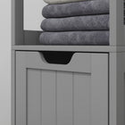 Kleankin - Armoire colonne étroite autoportante pour salle de bain - gris-Matériau : MDF 