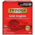 Twinings - Sachets de thé noir Goût Anglais - paquet de 50-Thé noir naturellement caféiné au caractère robuste et complexe qui peut être savouré tout au long de la journée