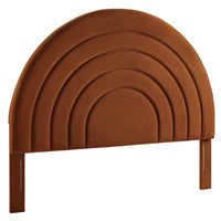 Modway - Solana Arqué Performance Velvet Tête de lit complète, Rouille-Sellerie en velours Performance résistante aux taches