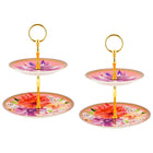 Maxwell & Williams - Rose Dahlia Support à Gâteaux à 2 Étages - 20 x 15 cm - Paquet de 2-Lavage des mains recommandé