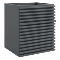 Modway - Render Fixation murale de 18" Armoire de toilette de salle de bain (lavabo non inclus) - Gris-Vanité moderne du milieu du siècle