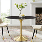 Plata Import - Silver Import Table de salle à manger 36" Abstrac Urban-acier avec une finition en laiton brossé