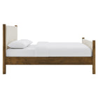 Modway - Maven Taille reine Tissu tapis Lit de plateforme, Noyer d’ivoire-Bois séché au four