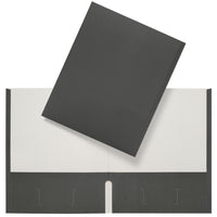 Staples - Portefeuille à 2 poches - Lot de 25 - Noir-Peut contenir jusqu'à 100 feuilles de papier format lettre (50 par pochette)