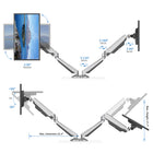 ShoppingAll - Support pour deux moniteurs avec 2 bras pivotants - Argent-5