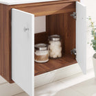 Modway - Transmit 24" Vanité de salle de bain murale - Blanc noyer-Placage en plaques de particules et noyer