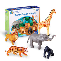 Learning Resources® - Gros animaux de la jungle-Groupe d'âges et niveaux scolaires : 2 ans à 6 ans; niveaux d'éducation préscolaire - maternelle