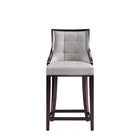Manhattan Comfort - Tabouret de comptoir Fifth Avenue 19" traditionnel rembourré en similicuir - gris clair-Coutures rectangulaires raffinées