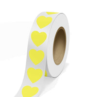 JAM Paper - Rouleaux d'étiquettes standard - en forme de cœur - 2 x 2 - jaune fluo - 125 étiquettes/rouleau-Couleur : Jaune fluo | Faites ressortir votre courrier avec des étiquettes d'adresse d'expédition colourées.