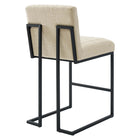 Modway - Indulge Chenal Touffé Tissu Tabouret de comptoir - Beige-Rembourrage en mousse dense