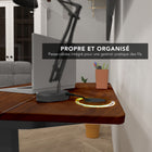 Mount-It! - Bureau électrique compact avec plateau de 40 pouces, noisette/noir-Relevez ou abaissez le bureau discrètement sans perturber votre travail, vos appels vidéo ou les autres personnes présentes chez vous ou au bureau