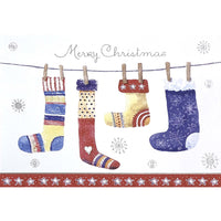 Mill Brook Studio - Cartes De souhaits Noël / Enveloppes - 5-3/8 po x 7-3/4 po - Bas de Noël - Paquet de 18-Cartes de souhaits qualité boutique
