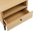 Manhattan Comfort - Table de nuit moderne Amara 19,7" - Chêne naturel-Comporte une élégante poignée bouton ronde en métal noir pour une utilisation facile