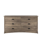 Prepac – Commode à 6 tiroirs Salt Spring, gris délavé-Fini en stratifié gris délavé