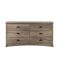 Prepac – Commode à 6 tiroirs Salt Spring, gris délavé-Fini en stratifié gris délavé