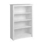 Prepac - Bibliothèque 4 étagères - Blanc-3 tablette réglable, 1 tablette fixe