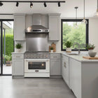 Kucht - 36 po Série KDF Cuisinière Pro Style au gaz propane - Acier inoxydable/Blanc-Allumage électronique avec rallumage automatique pour une sécurité accrue et un contrôle fiable de la flamme, réduisant les risques de fuite de gaz