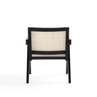 Manhattan Comfort - Hamlet fauteuil d’appoint style industriel chic 22,64" - noir et cannage naturel - lot de 2-Livré chez vous entièrement assemblé ! Aucun assemblage requis