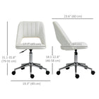 Vinsetto - Chaise de bureau pivotante sans accoudoirs - blanc crème-Design de dossier ajouré favorisant la circulation de l’air