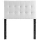 Modway - Lily Biscuit Touffé Performance Velvet Tête de lit jumelée, Blanc-Touffe élégante de biscuits